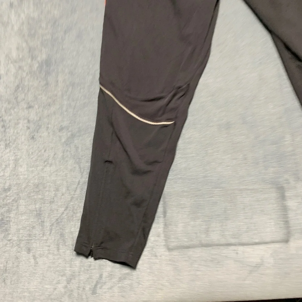 Adidas Climalite Training Pants Mens M Black Red Striped Drawstring Activewear